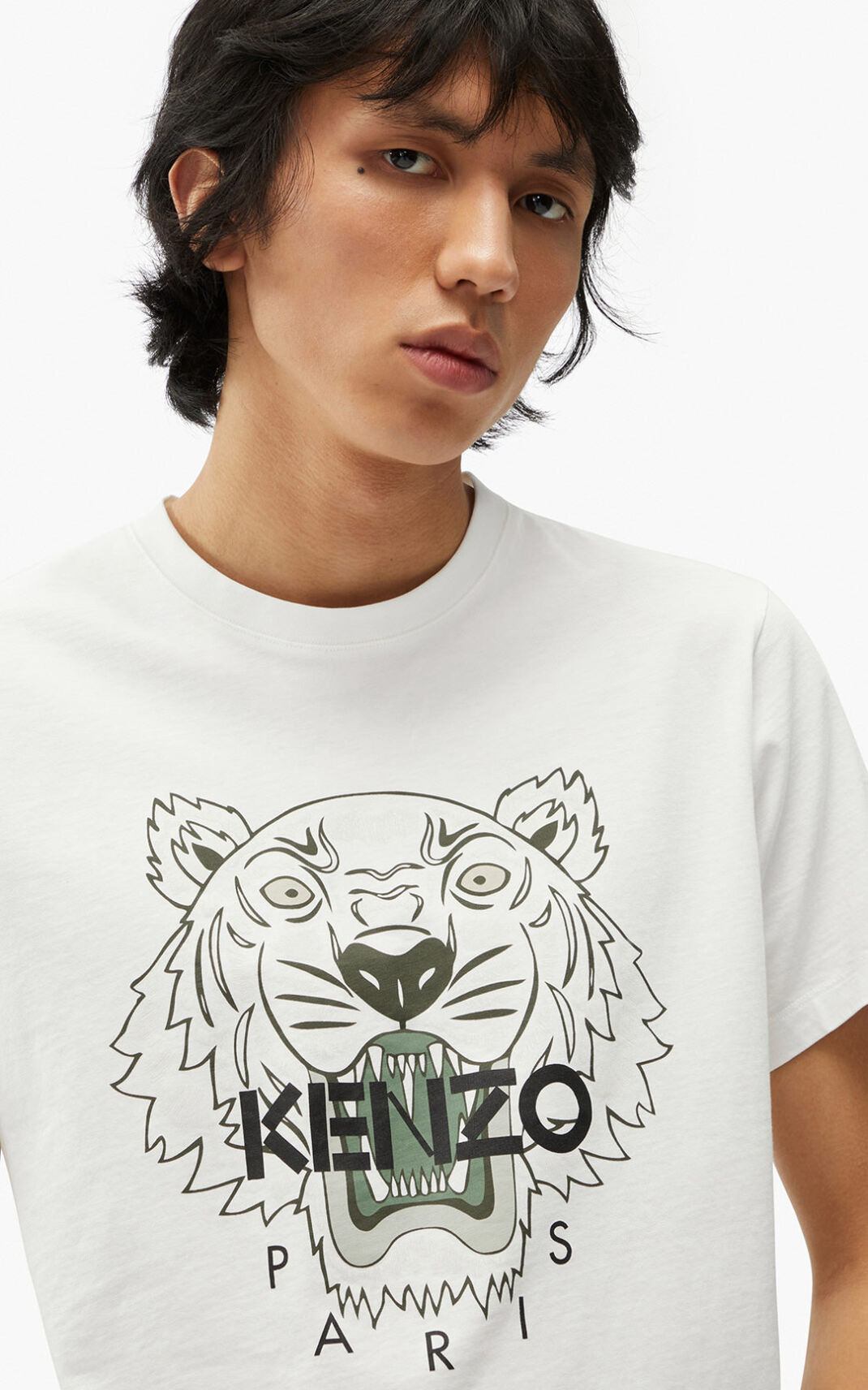 Camisetas Kenzo Tiger Hombre Blancas PUB639102